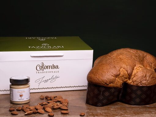 Fazzolari – Box con Colomba Pasquale Artigianale Pandorata e Crema di Mandorle.